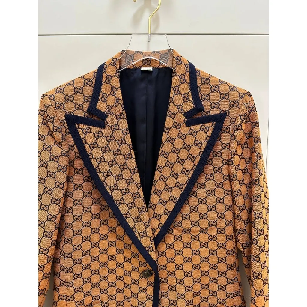 Gucci GG Monogram Canvas Blazer Sz.42 Pre-owned Black Canvas Good - Back View