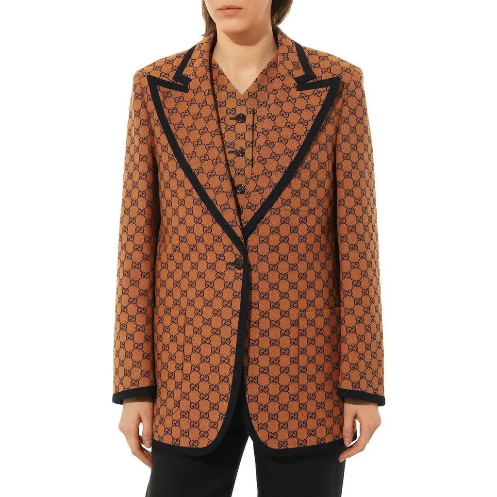 Gucci GG Monogram Canvas Blazer Sz.42 Pre-owned Black Canvas Good - Inside View