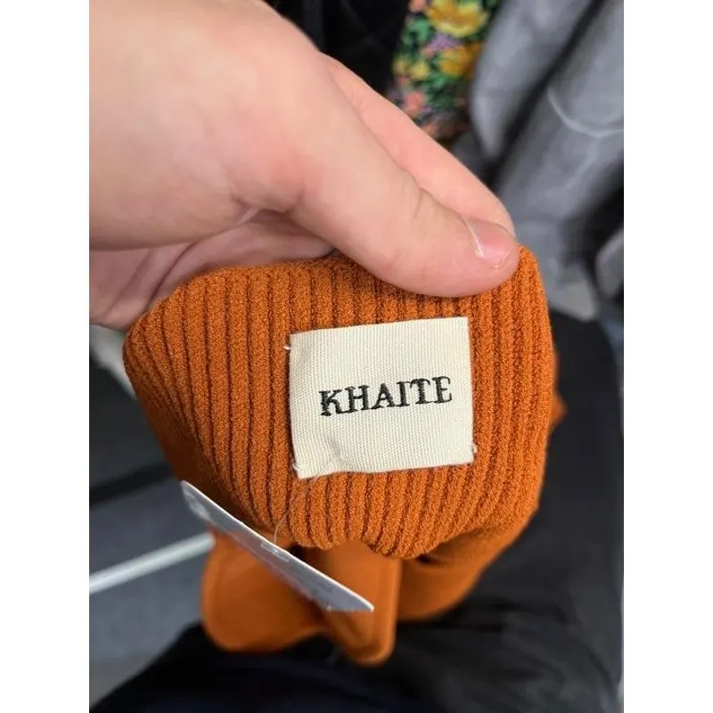 Khaite NWT KHAITE Orange Ribbed Long Sleeve Top - Size S Pre-owned Orange Polyester Never worn, with tag - Box View