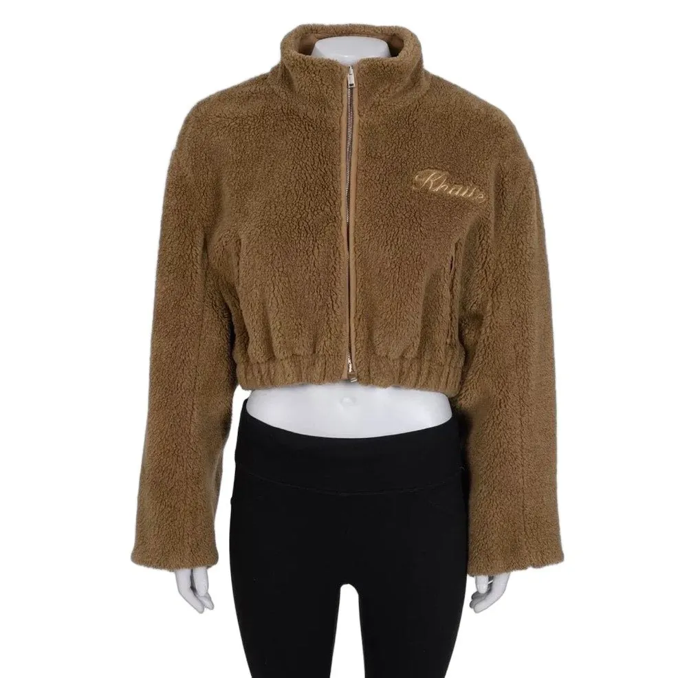 Khaite Brown Fitted Bomber Jacket Sz. M Pre-owned Brown Polyester Good - Front View