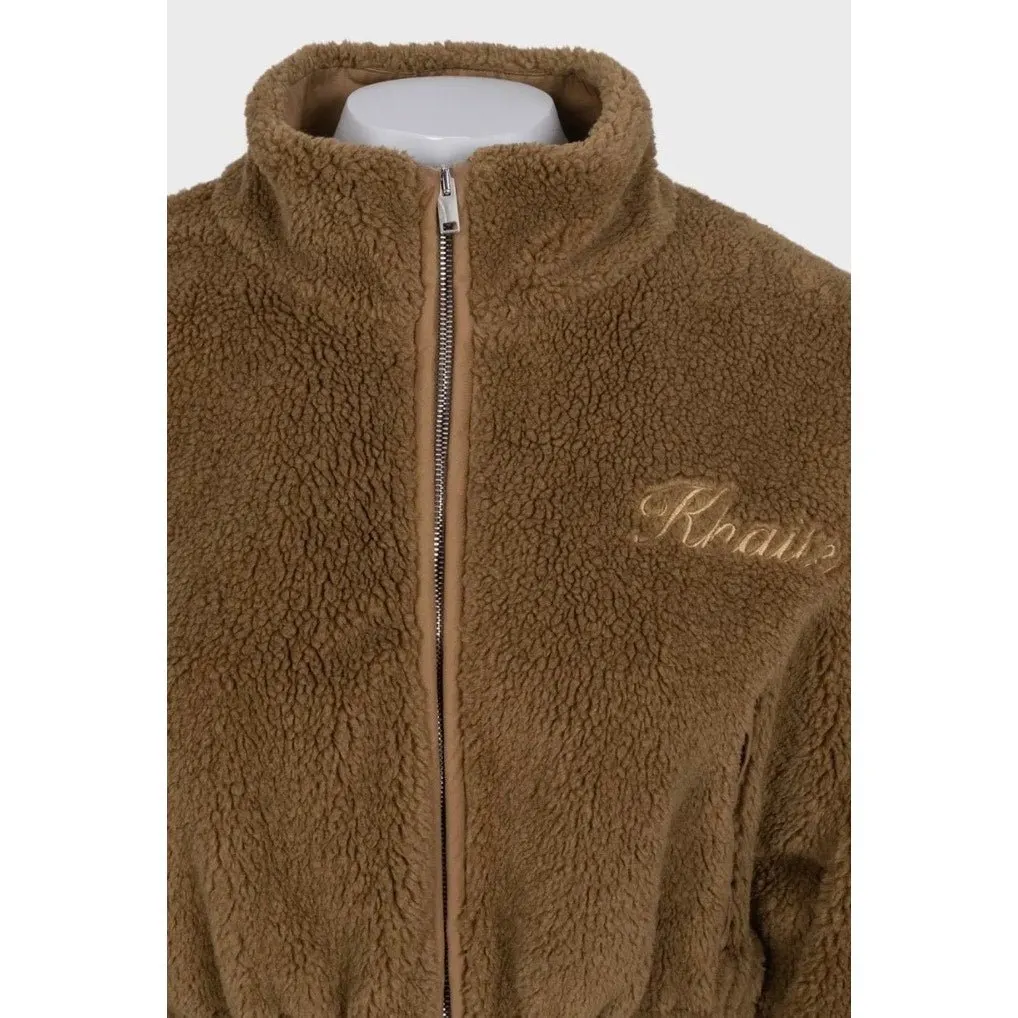 Khaite Brown Fitted Bomber Jacket Sz. M Pre-owned Brown Polyester Good - Model View