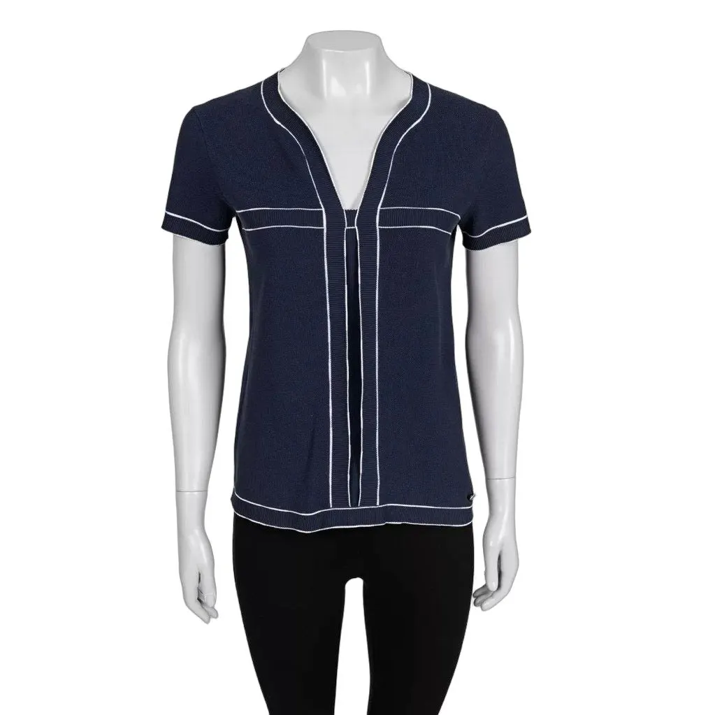 Chanel Blue Cotton T-Shirt Sz.38 Pre-owned Blue Cotton Good - Front View