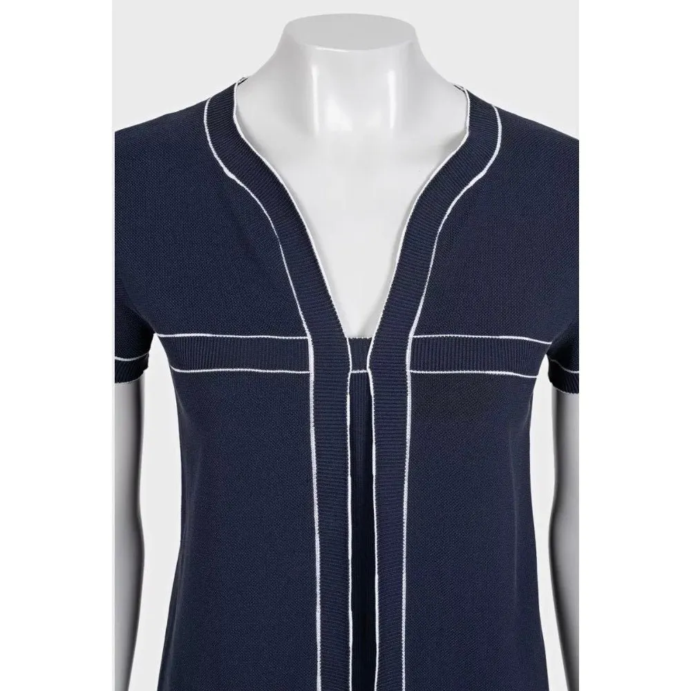 Chanel Blue Cotton T-Shirt Sz.38 Pre-owned Blue Cotton Good - Model View