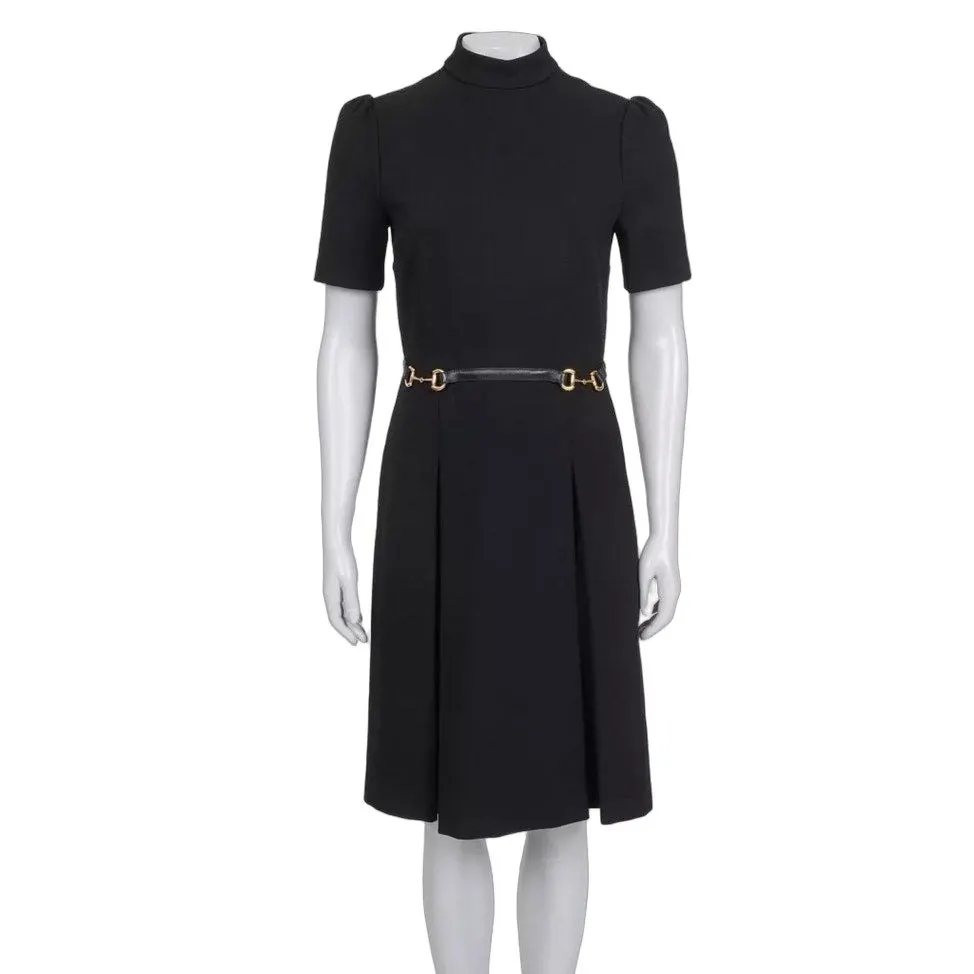 Gucci Black Fitted Dress Sz.M Pre-owned Black Polyamide Good - Front View