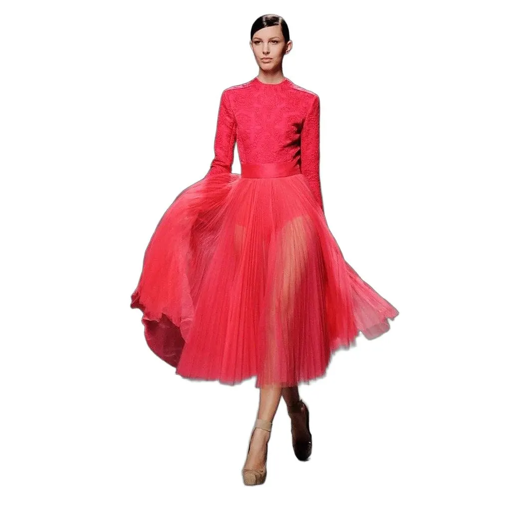 Unsigned Christian Dior FW12 Fuchsia Pink Tulle Dress Sz.38 Pre-owned