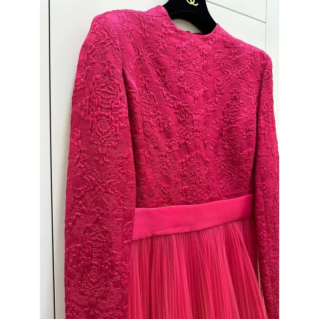Unsigned Christian Dior FW12 Fuchsia Pink Tulle Dress Sz.38 Pre-owned Pink Satin Good - Inside View