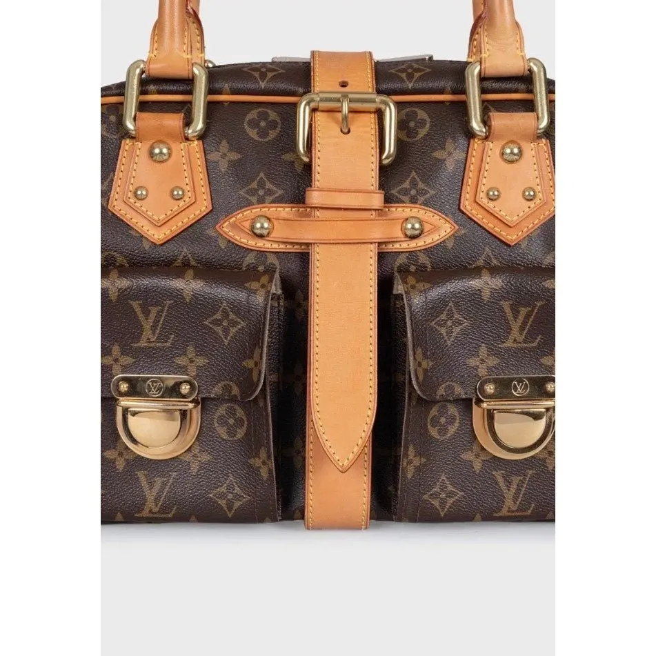 Louis Vuitton Manhattan GM Monogram Tote Bag Pre-owned MultiColor Canvas Good - Box View