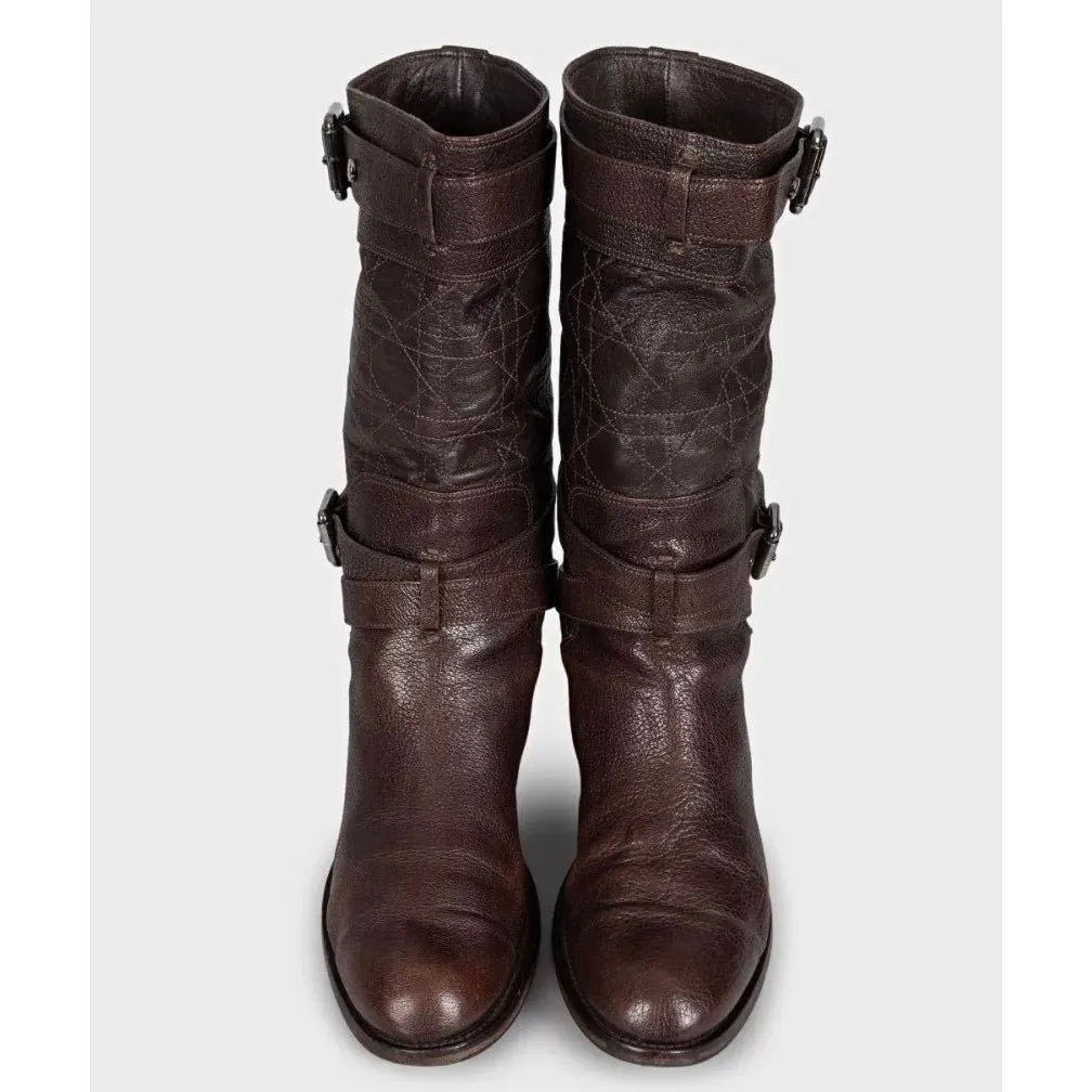 Dior Roadior Brown Leather Slip-On Boots - EU 40 Pre-owned Brown Leather Good - Back View