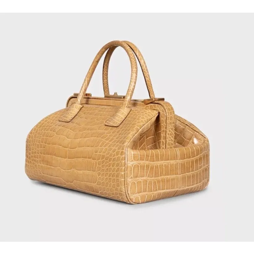 Prada Beige Leather Animal Print Handbag Pre-owned Beige Leather Good - Back View
