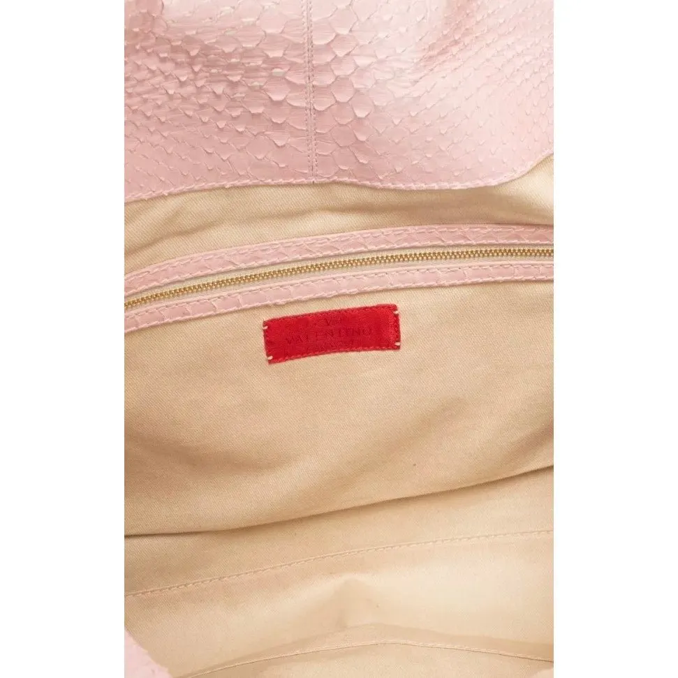 Valentino Pink Leather Tote Pre-owned Pink Leather Good - Model View