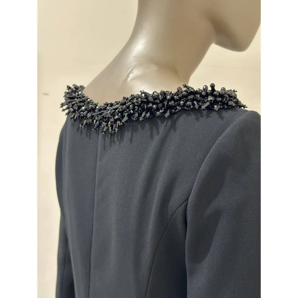 Dior Paris Black Beaded Evening Gown Sz.38 Pre-owned Black Silk Good - Box View