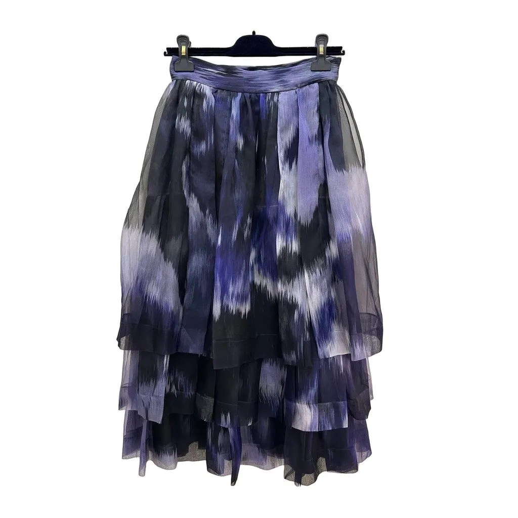 Unsigned Christian Dior 2005 Silk Chiffon Tiered Skirt Sz.38 Pre-owned