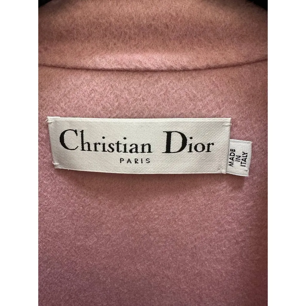 Unsigned Christian Dior Vintage Fuchsia Cashmere Jacket Sz.38 Pre-owned Pink Wool Good - Inside View
