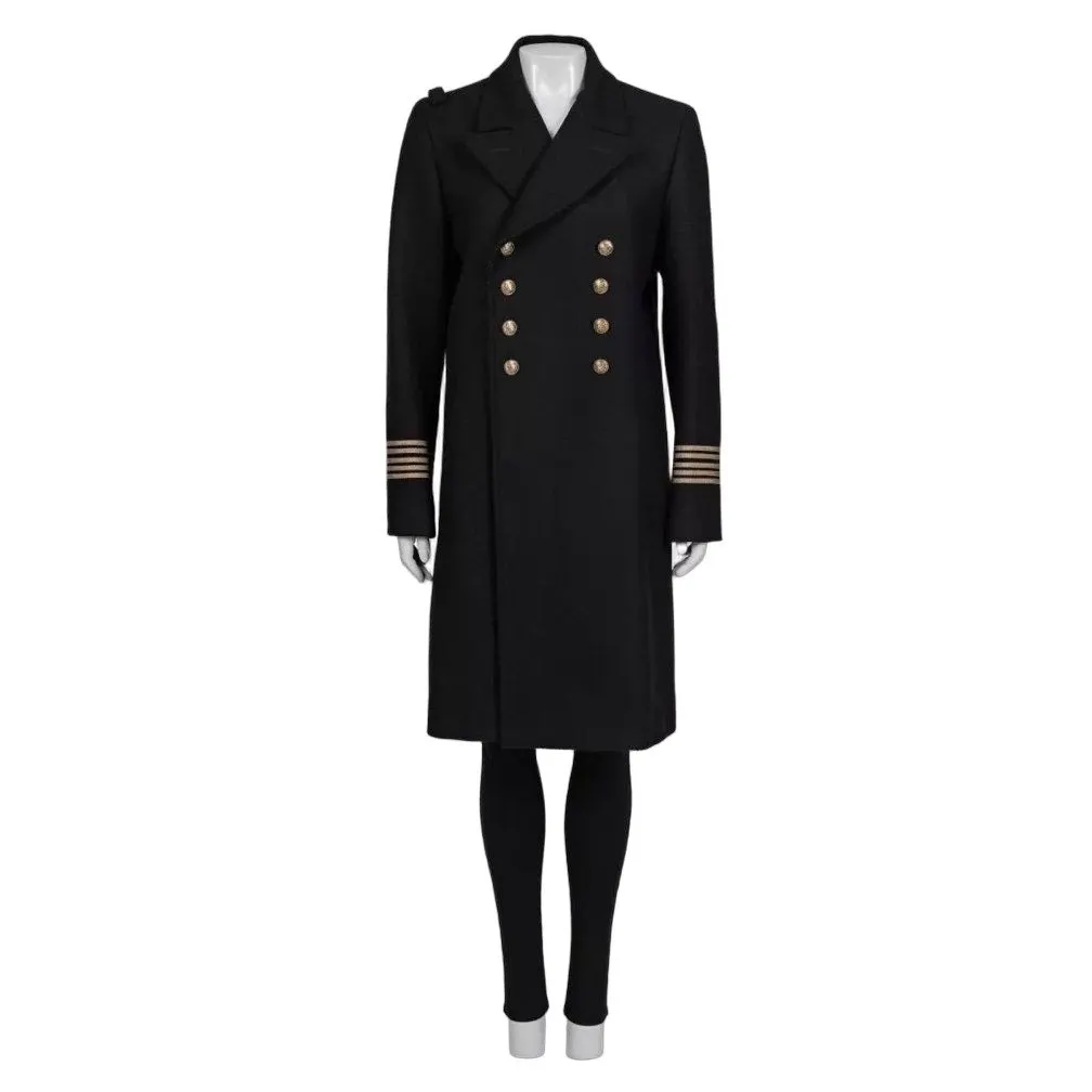 Saint Laurent Black Wool Coat Sz.40 Pre-owned Black Wool Good - Front View