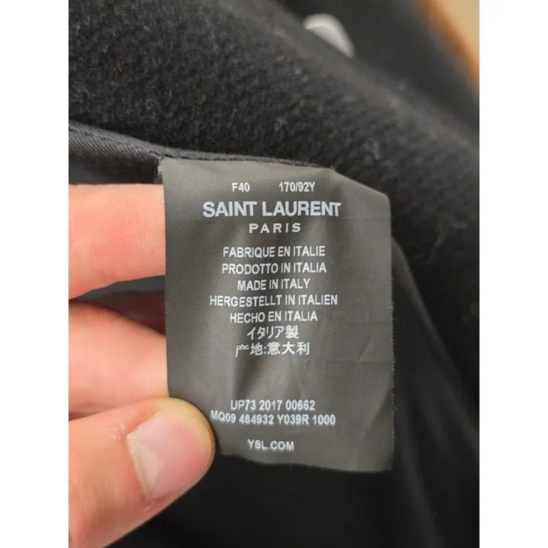 Saint Laurent Black Wool Coat Sz.40 Pre-owned Black Wool Good - Box View