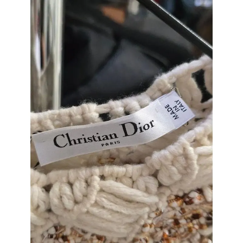 Dior NWOT Christian Dior Beige Cashmere-Blend Sweater Sz.38 Pre-owned Beige Wool Never worn - Box View