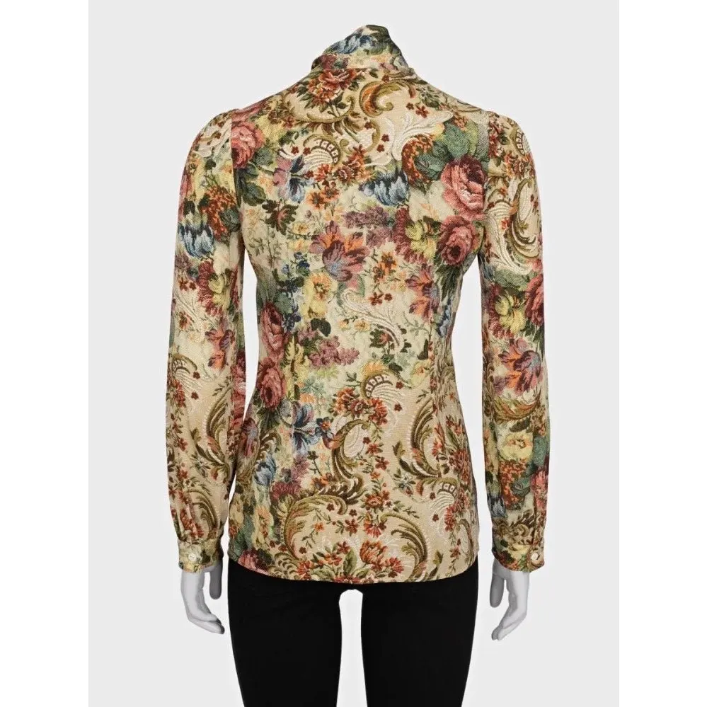 Dolce & Gabbana Floral Silk Blouse - IT 38/XS Pre-owned MultiColor Silk Good - Inside View