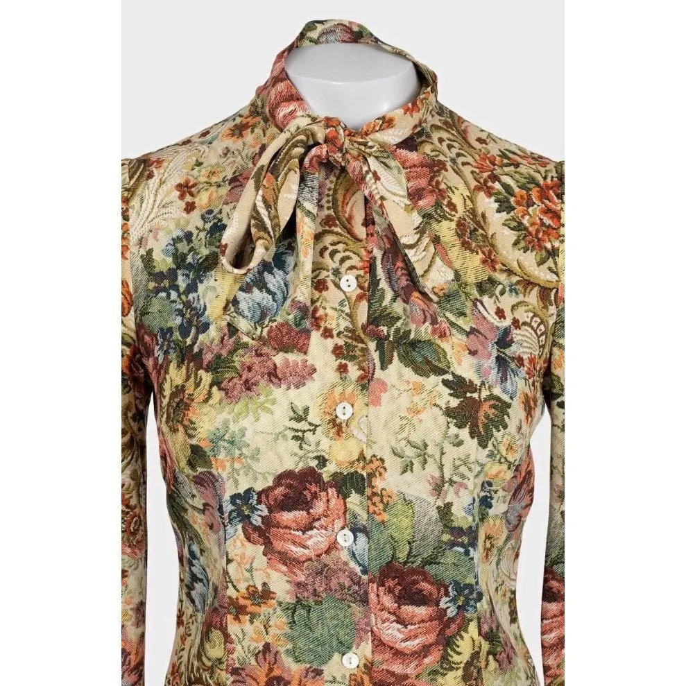 Dolce & Gabbana Floral Silk Blouse - IT 38/XS Pre-owned MultiColor Silk Good - Model View