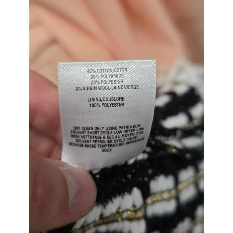Oscar de la Renta White Tweed Dress - Size L Pre-owned White Tweed Good - Box View