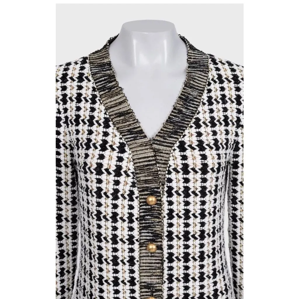 Oscar de la Renta White Tweed Dress - Size L Pre-owned White Tweed Good - Inside View