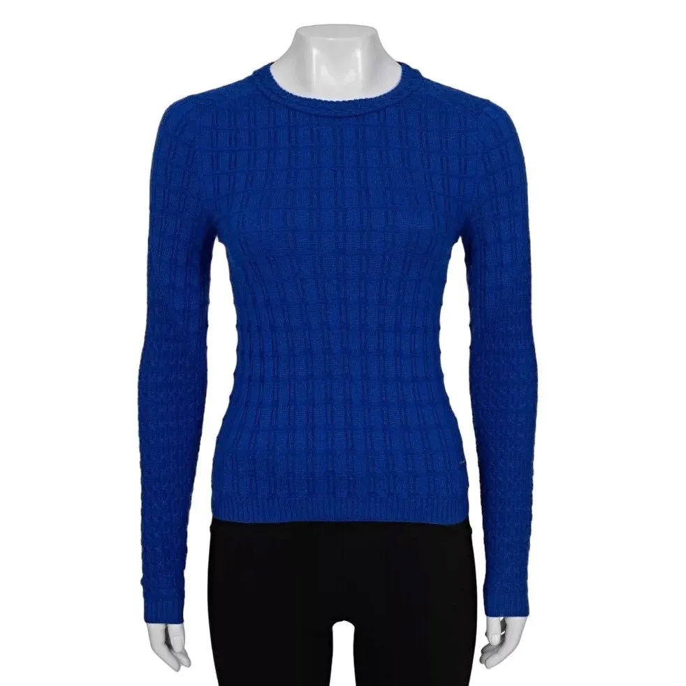 Chanel أزرق كشمير Blend Fitted سترة Sz.34XS مستعملة