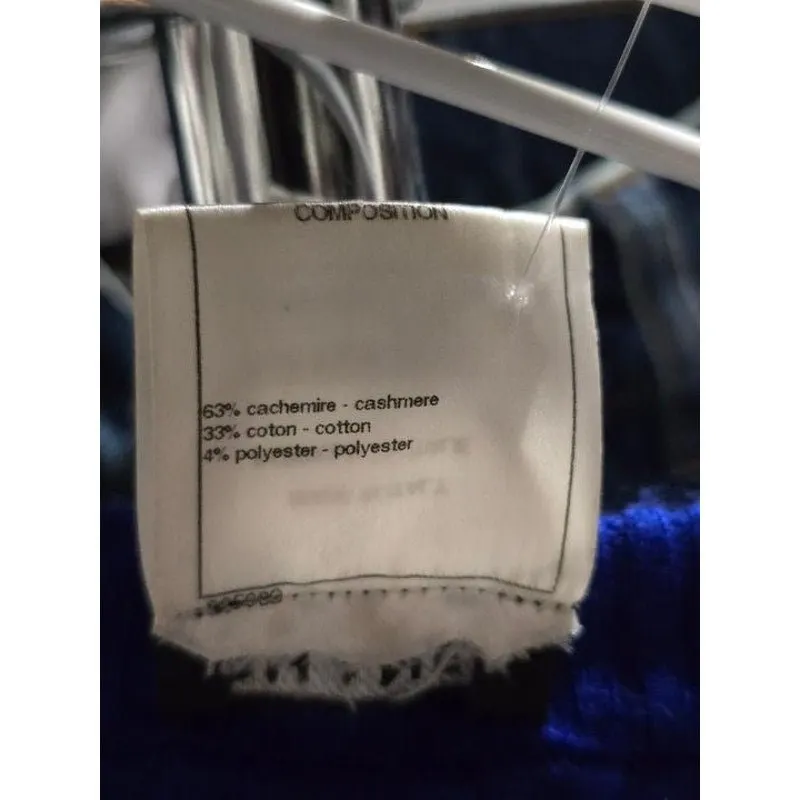 Chanel Blue Cashmere Blend Fitted Sweater Sz.34/XS Pre-owned Blue Wool Good - Box View