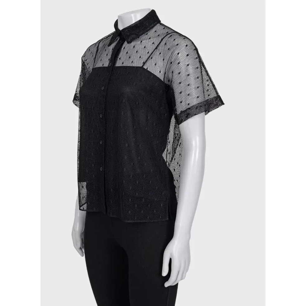 Dior Black Silk Sheer Blouse - Size S Pre-owned Black Silk Never worn - Back View