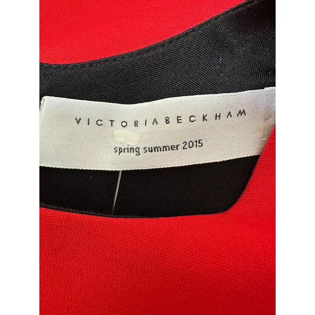 Victoria Beckham Red Silk Wool Asymmetric Midi Dress Sz38/US 6 Pre-owned Red Silk Good - Model View