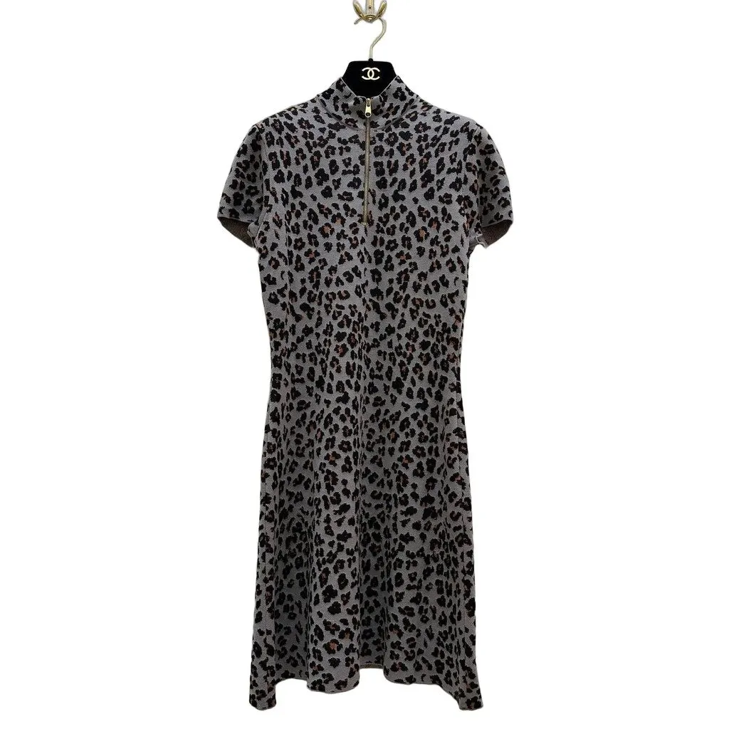 Unsigned Leopard Knit Dress - FR 38 / US 6 Pre-owned