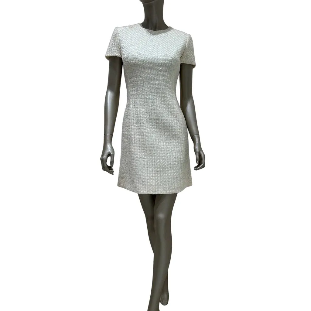 Unsigned Christian Dior Ivory Wool Mini Dress Sz.38 Pre-owned White Wool Good - Front View