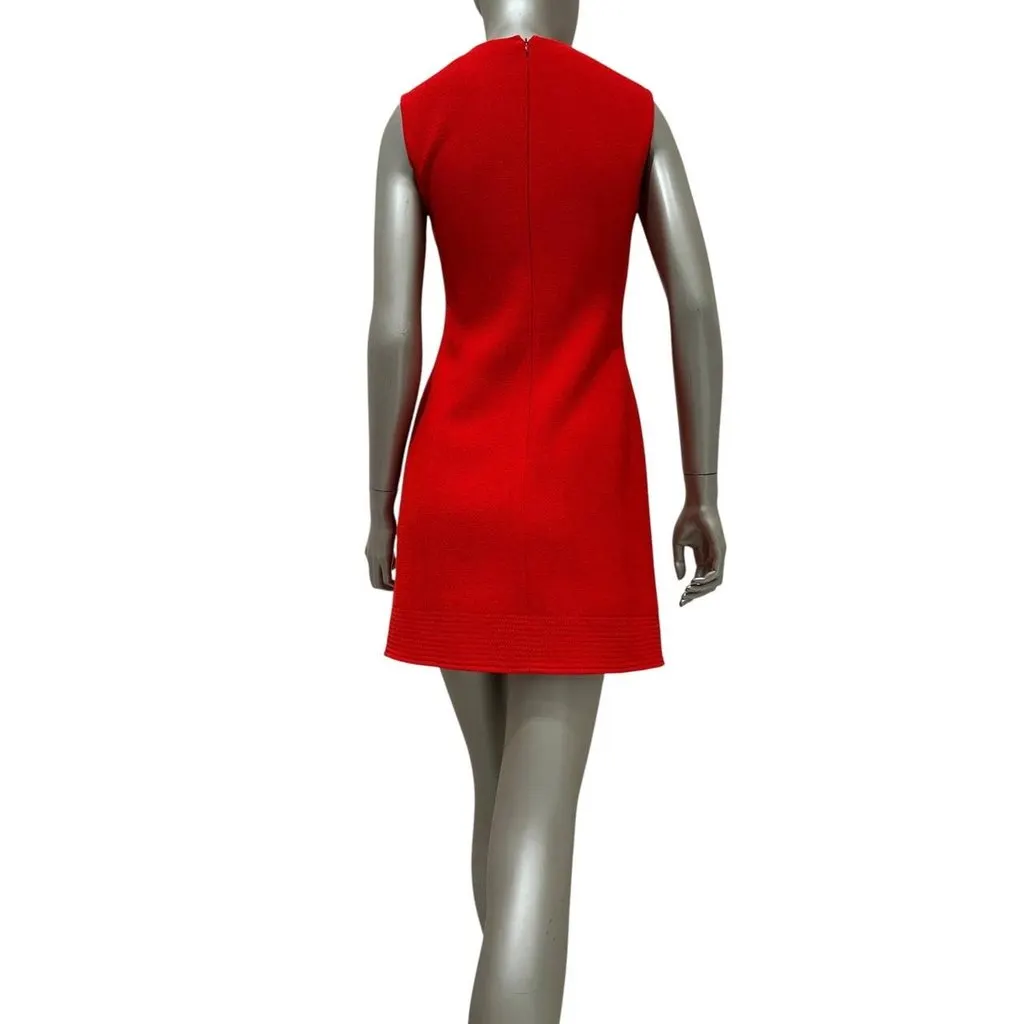 Dior Red Wool A-Line Mini Dress Sz.38 Pre-owned Red Wool Good - Back View