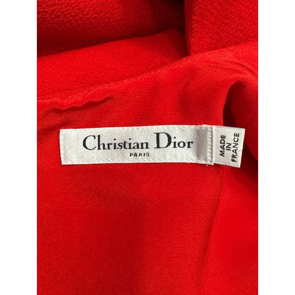 Dior Red Wool A-Line Mini Dress Sz.38 Pre-owned Red Wool Good - Model View