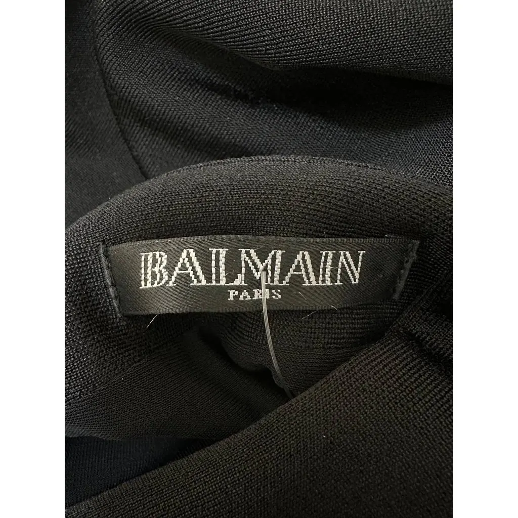 Balmain Black Floral Embellished Mini Dress Sz.38 Pre-owned Black Polyester Good - Model View