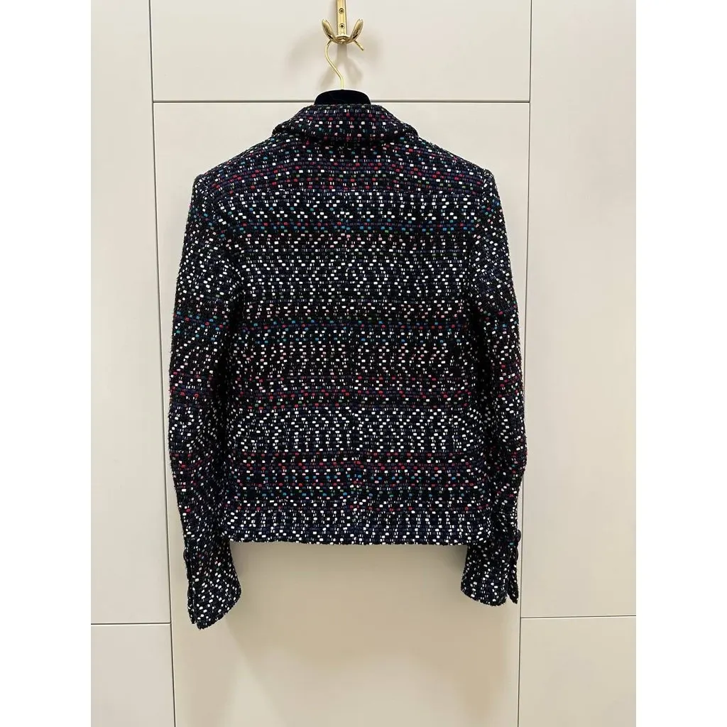 Chanel Multicolor Tweed Jacket - 2017 Sz.34 Pre-owned Black Tweed Good - Back View