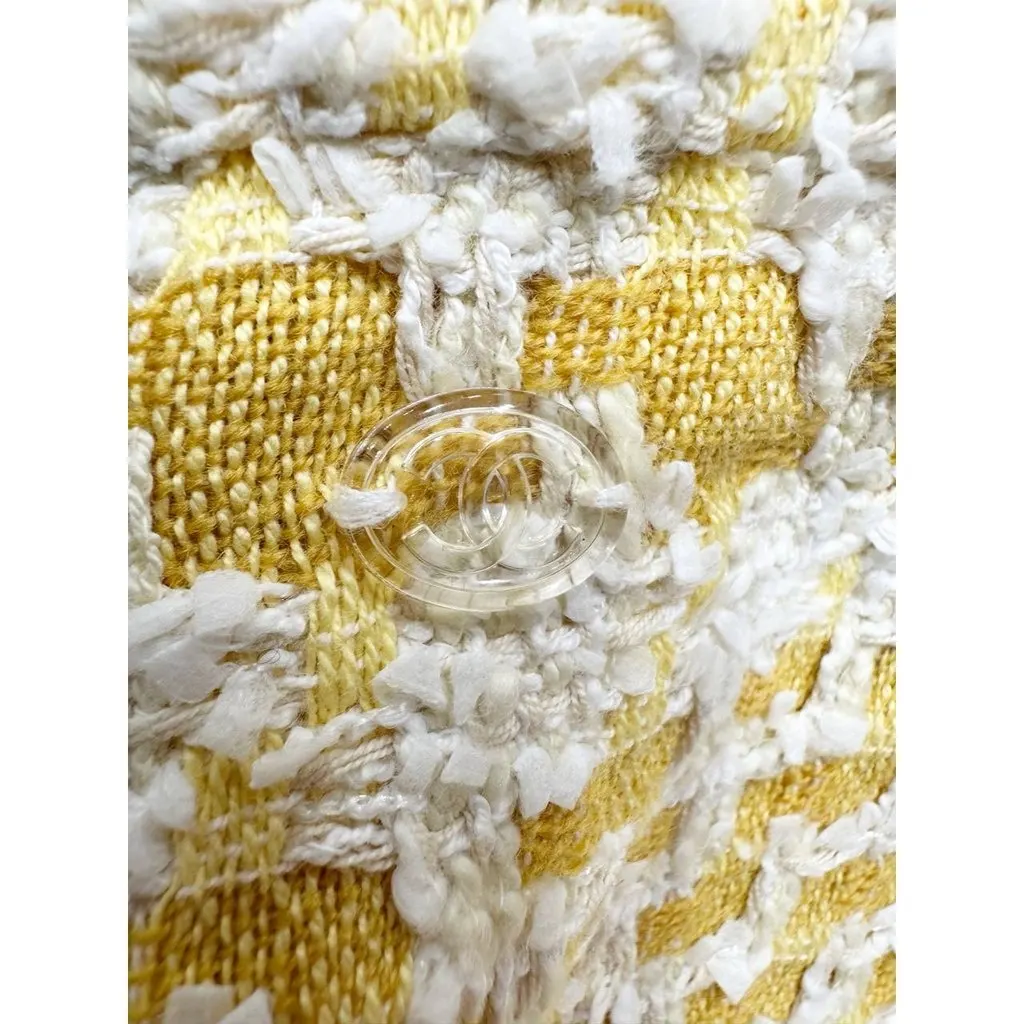 Chanel SS18 Yellow Tweed Skirt Suit by Karl Lagerfeld Sz.36 Pre-owned Yellow Tweed Good - Model View