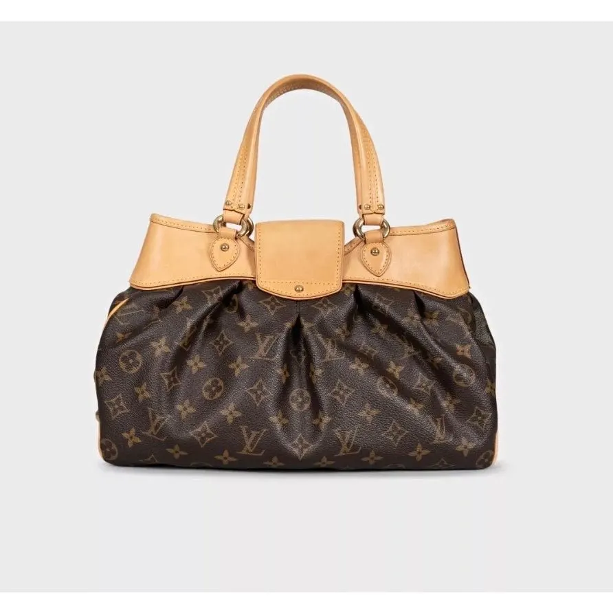 Louis Vuitton Boétie Monogram Tote Bag Pre-owned Brown Canvas Good - Inside View