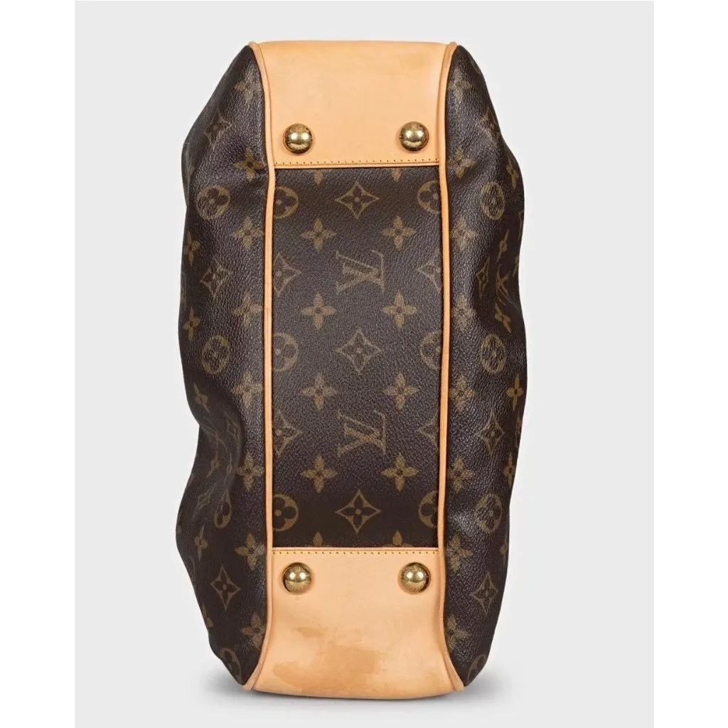 Louis Vuitton Boétie Monogram Tote Bag Pre-owned Brown Canvas Good - Model View
