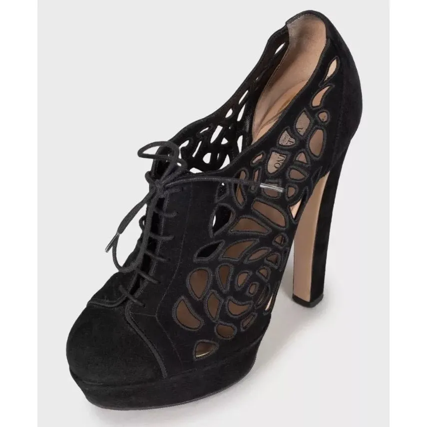 Valentino Black Suede Ankle Boots - EU 39 Pre-owned Black Suede Good - Inside View