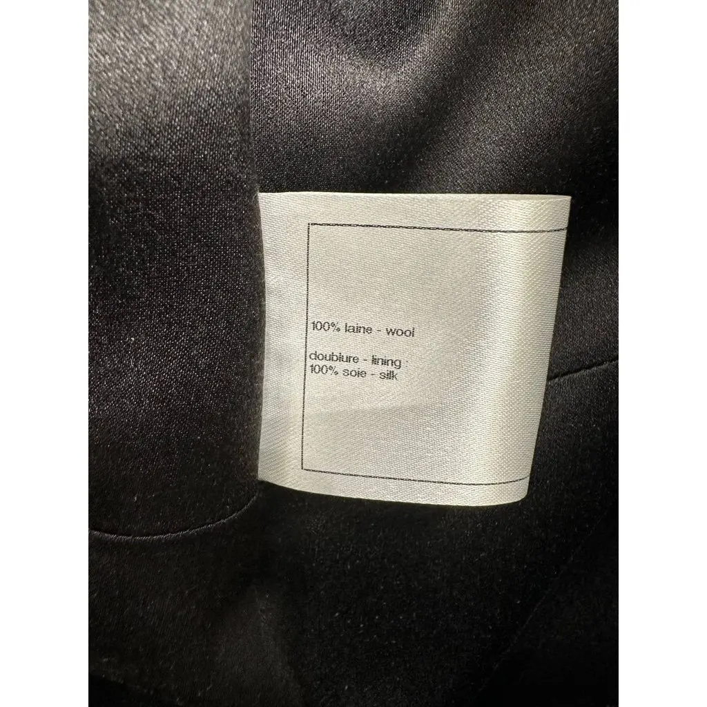 Chanel Black Wool Coat A-Line Double-Breasted Sz. 38 Pre-owned Black Wool Good - Model View