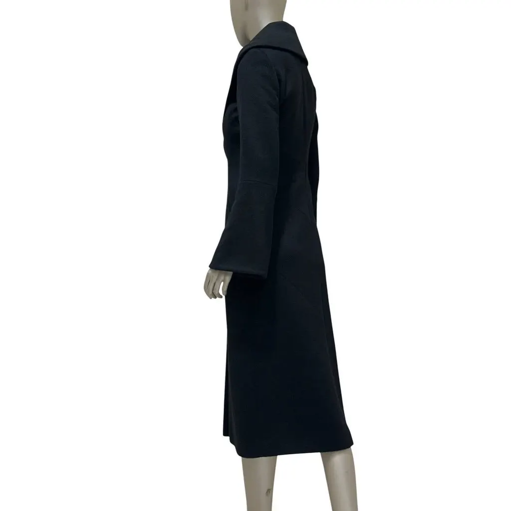 Chanel 09 Black Cashmere Long Coat Sz.36 Pre-owned Black Wool Good - Inside View