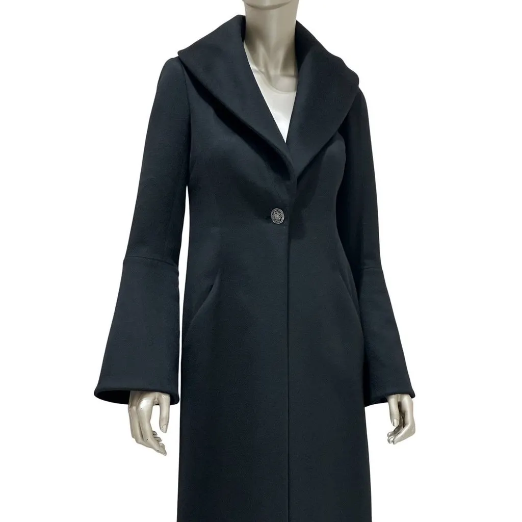 Chanel 09 Black Cashmere Long Coat Sz.36 Pre-owned Black Wool Good - Model View