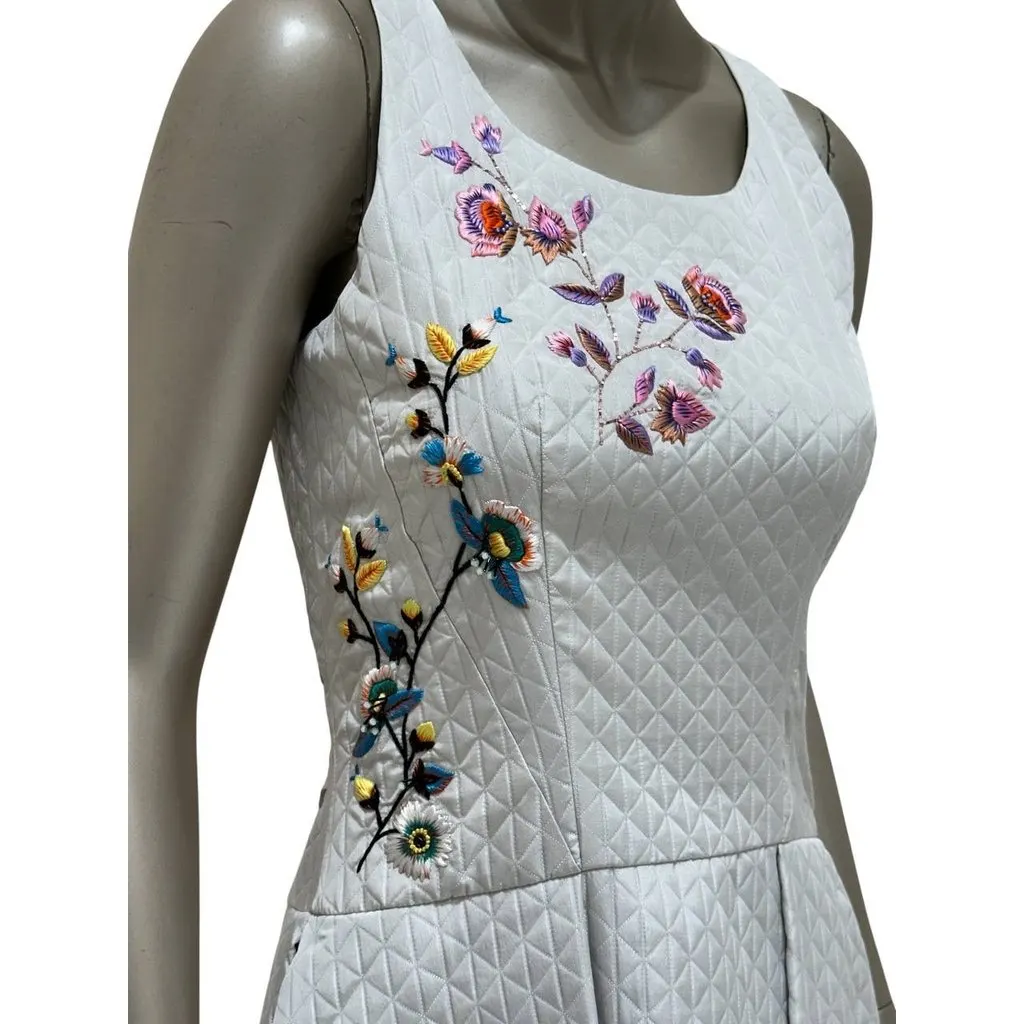 Dior Quilted Midi Dress Sz.38 Pre-owned White Silk Good - Inside View