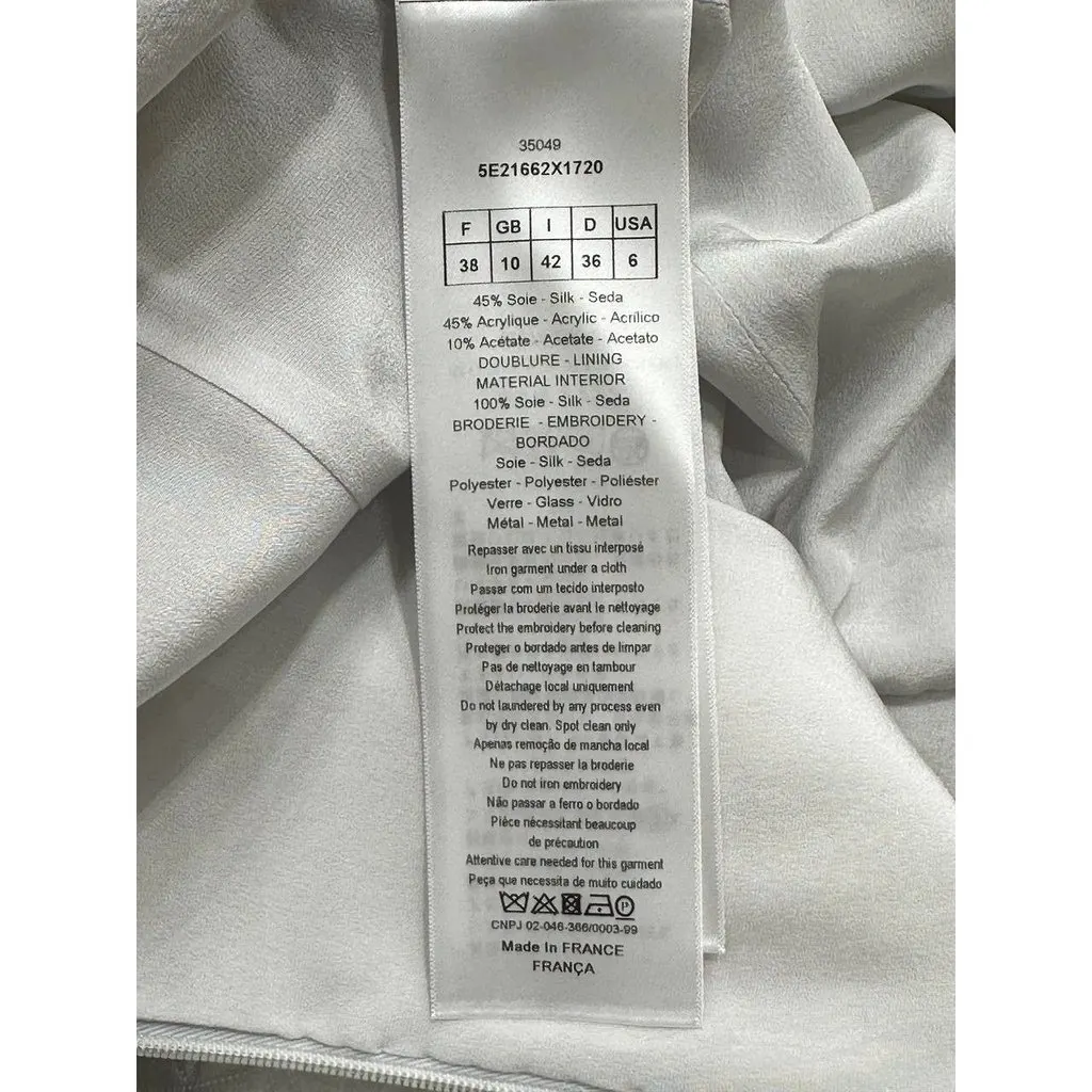 Dior Quilted Midi Dress Sz.38 Pre-owned White Silk Good - Model View