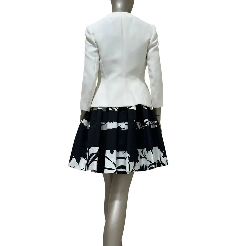 Dior White Peplum Jacket & Skirt Set Sz.38/40 pre-owned White Silk Good - Inside View