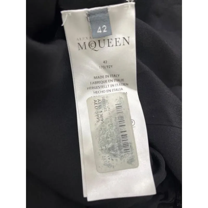 Alexander McQueen NWOT Alexander McQueen Black Asymmetric Maxi Dress Sz.42 Pre-owned Black Silk Never worn - Box View