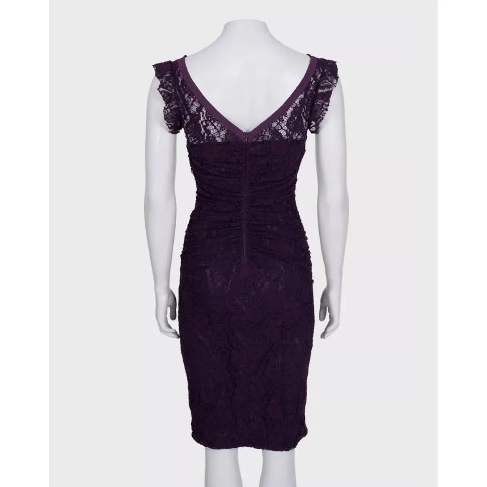 Dolce & Gabbana Purple Lace Mini Dress - IT 40 S Pre-owned Purple Lace Good - Inside View