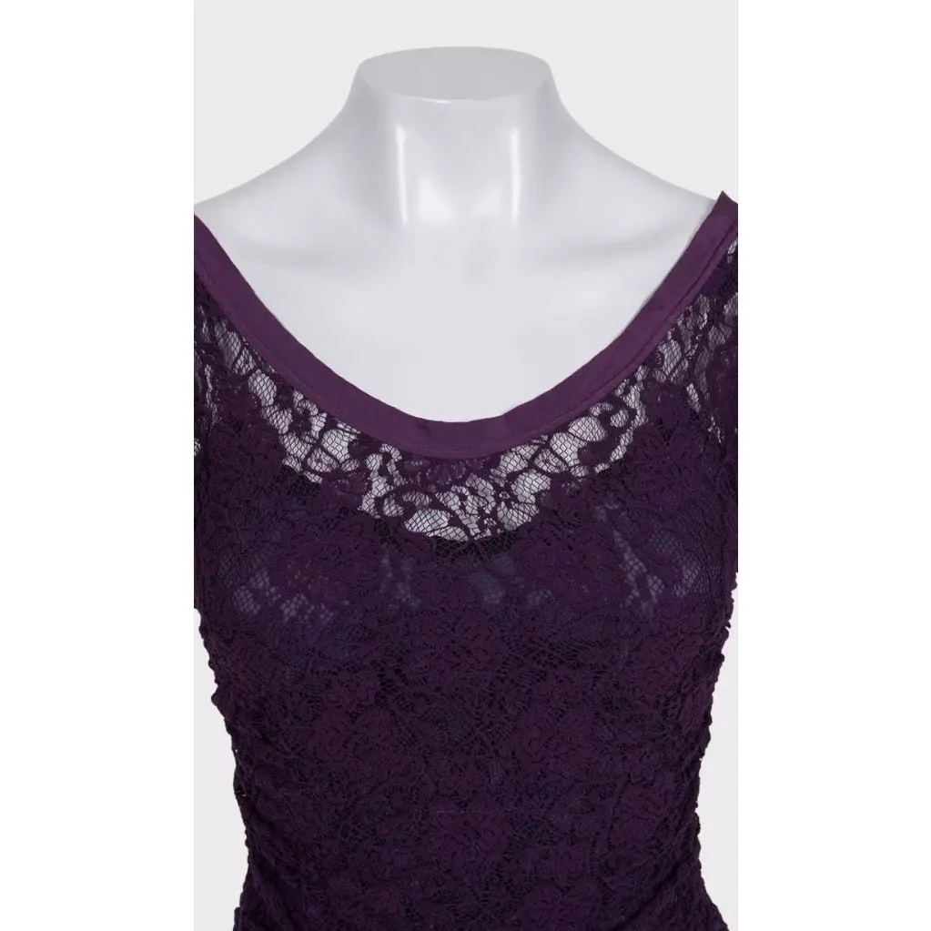 Dolce & Gabbana Purple Lace Mini Dress - IT 40 S Pre-owned Purple Lace Good - Model View