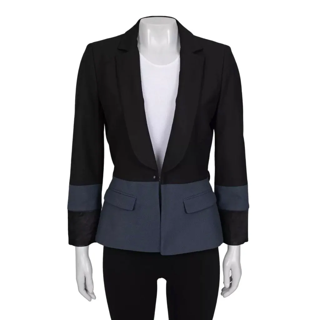 Just Cavalli Black Fitted Blazer Jacket Sz.42 Pre-owned Black Polyester Good - Front View