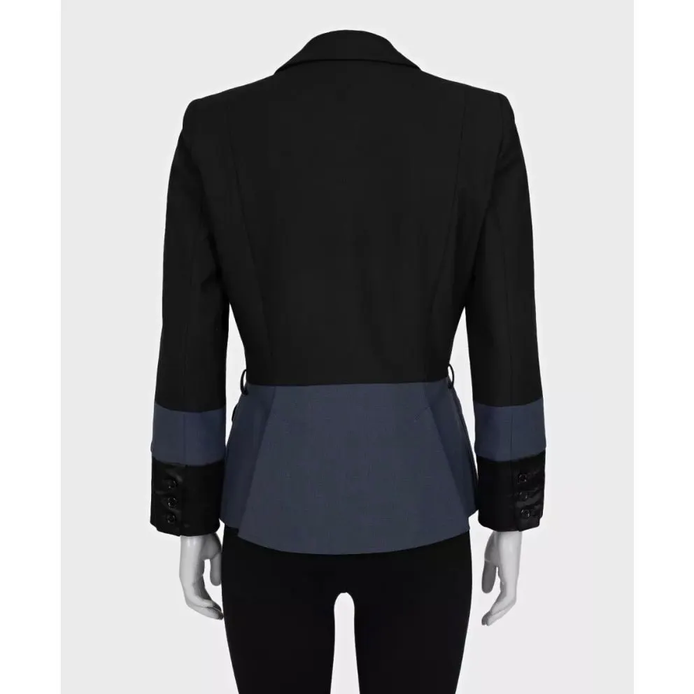 Just Cavalli Black Fitted Blazer Jacket Sz.42 Pre-owned Black Polyester Good - Inside View