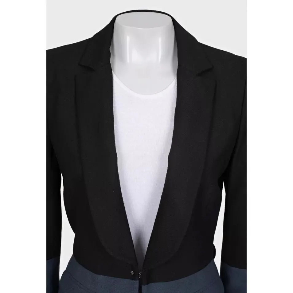 Just Cavalli Black Fitted Blazer Jacket Sz.42 Pre-owned Black Polyester Good - Model View